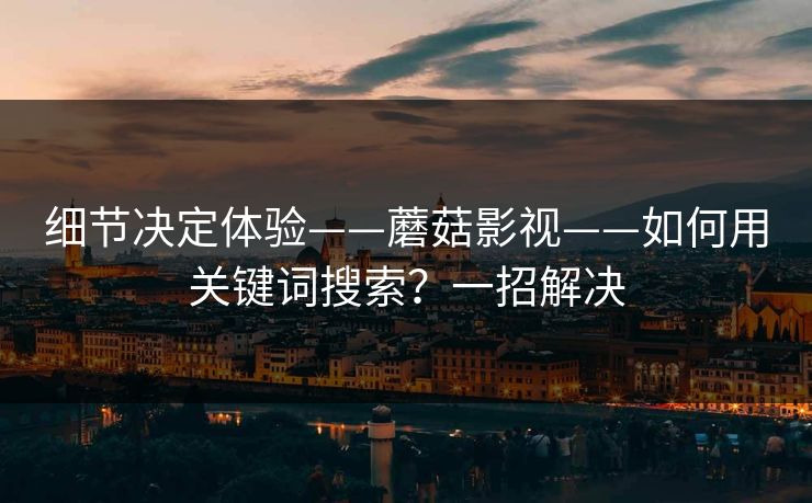 细节决定体验——蘑菇影视——如何用关键词搜索？一招解决