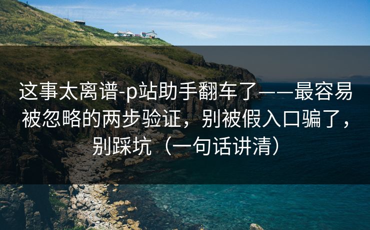 这事太离谱-p站助手翻车了——最容易被忽略的两步验证，别被假入口骗了，别踩坑（一句话讲清）