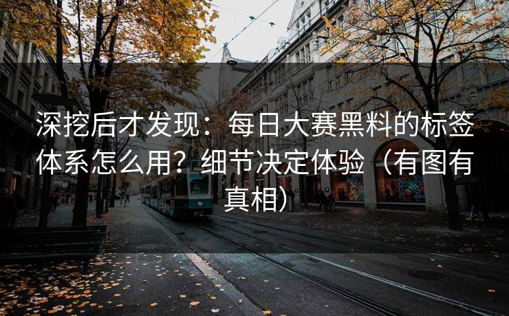 深挖后才发现：每日大赛黑料的标签体系怎么用？细节决定体验（有图有真相）