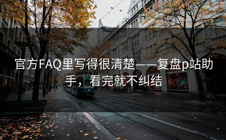 官方FAQ里写得很清楚——复盘p站助手，看完就不纠结