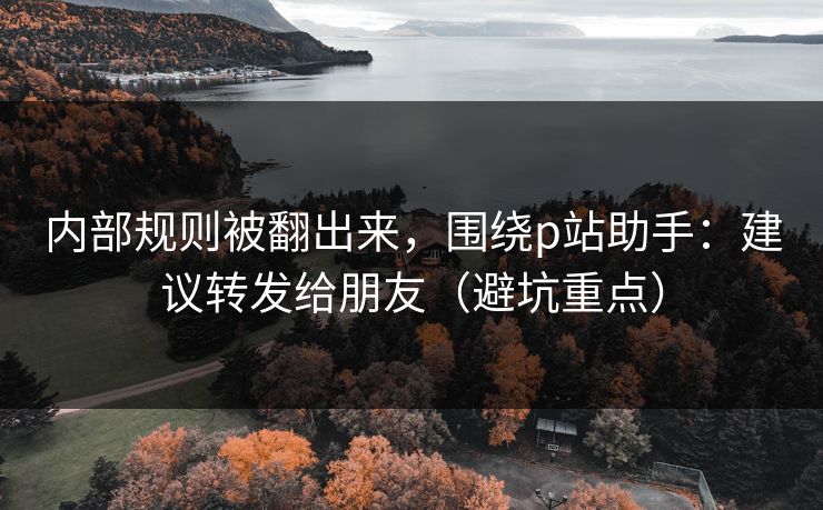 内部规则被翻出来，围绕p站助手：建议转发给朋友（避坑重点）