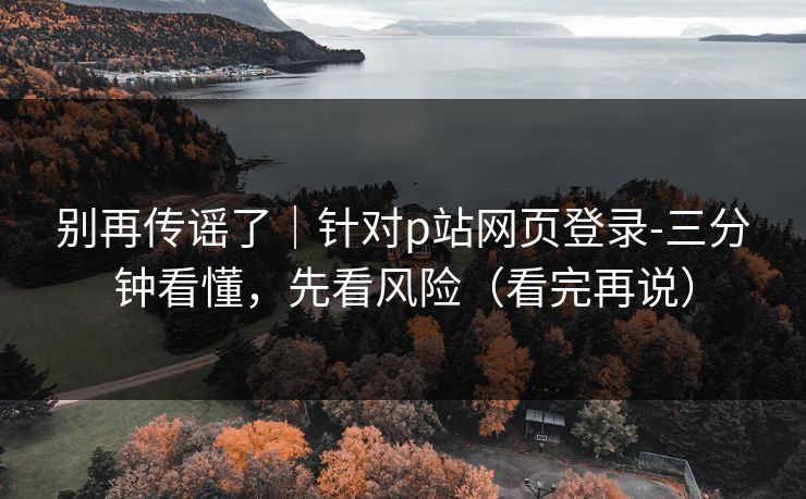 别再传谣了｜针对p站网页登录-三分钟看懂，先看风险（看完再说）